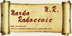 Marko Rakočević vizit kartica
